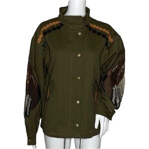 BNCI Green Embroidered Military Jacket